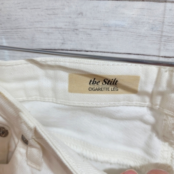 AG ADRIANO GOLDSCHMIED The STLIT CIGARETTE LEG WHITE JEANS, SZ 32 - Picture 4 of 12